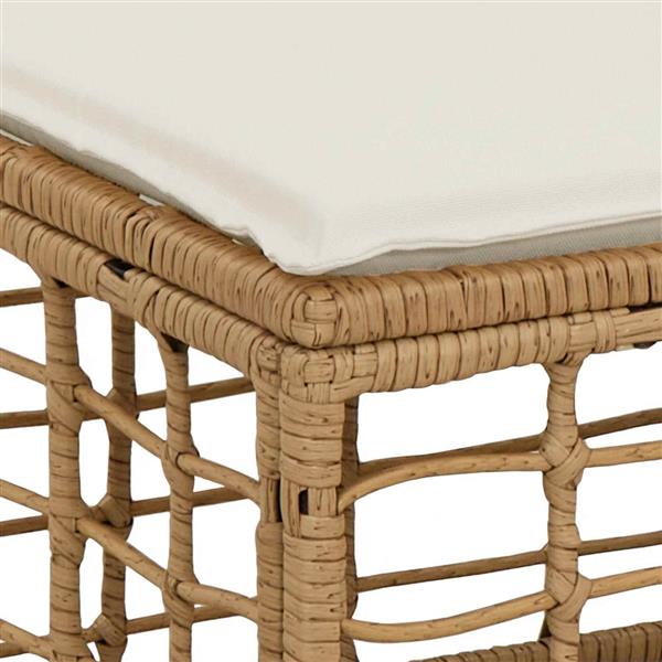 Grote foto vidaxl 4 zits tuin sofa armloos met kussen 4 pcs naturel poly rattan tuin en terras tuinmeubelen