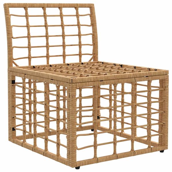 Grote foto vidaxl modulaire outdoor armloze sofa eenheid naturel 62 x 55 x 70 cm tuin en terras tuinmeubelen