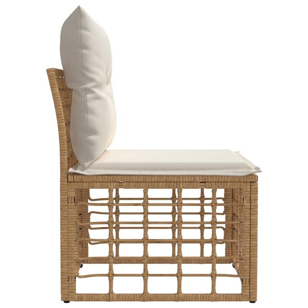 Grote foto vidaxl modulaire outdoor armloze sofa eenheid naturel 62 x 55 x 70 cm tuin en terras tuinmeubelen