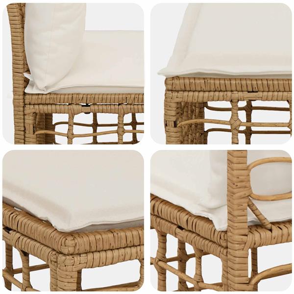 Grote foto vidaxl modulaire outdoor armloze sofa eenheid naturel 62 x 55 x 70 cm tuin en terras tuinmeubelen