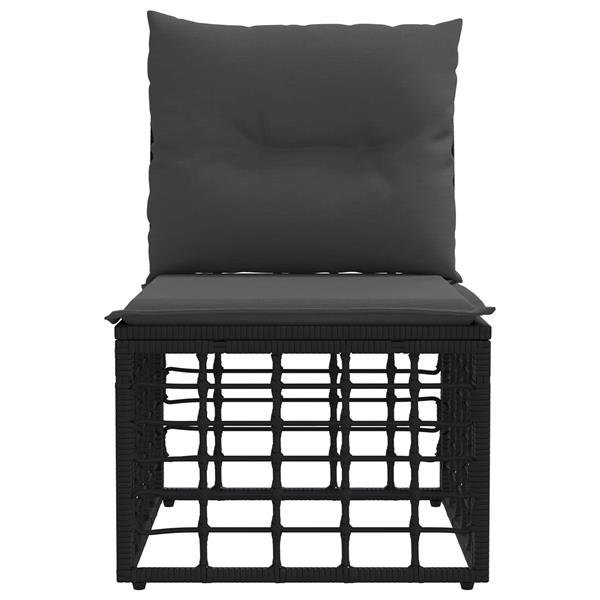 Grote foto vidaxl modulaire outdoor armloze sofa eenheid zwart 62 x 55 x 70 cm tuin en terras tuinmeubelen