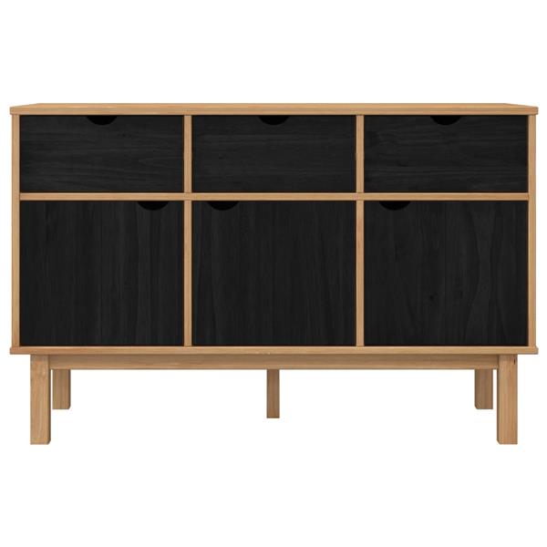 Grote foto vidaxl dressoir otta bruin en zwart 114 x 43 x 73 5 cm huis en inrichting overige
