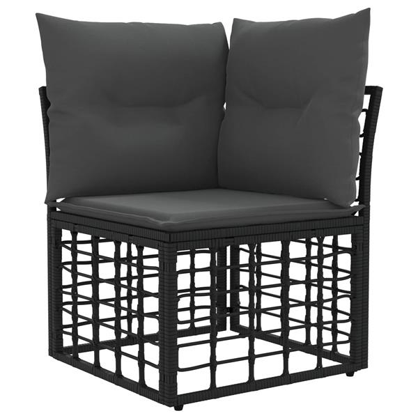 Grote foto vidaxl modulaire outdoor hoek sofa eenheid zwart 62 x 62 x 70 cm tuin en terras tuinmeubelen