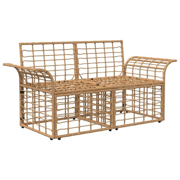 Grote foto vidaxl buiten loveseat 2 pcs natuurlijk en cr me wit poly rattan tuin en terras tuinmeubelen