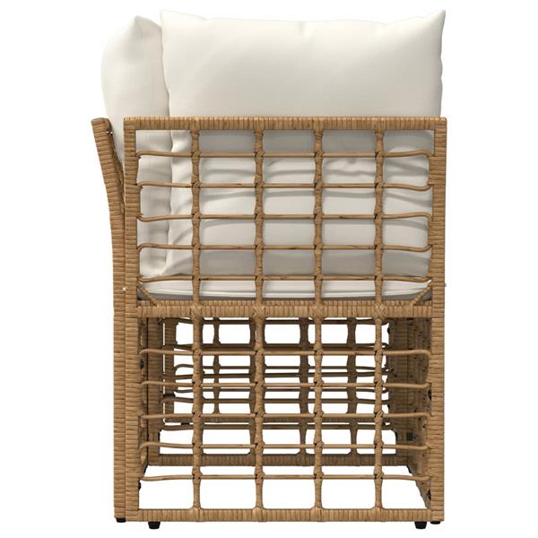 Grote foto vidaxl buiten loveseat 2 pcs natuurlijk en cr me wit poly rattan tuin en terras tuinmeubelen