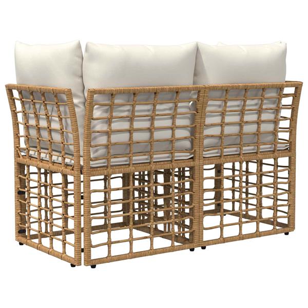 Grote foto vidaxl buiten loveseat 2 pcs natuurlijk en cr me wit poly rattan tuin en terras tuinmeubelen
