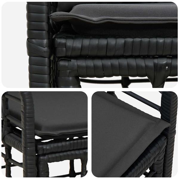 Grote foto vidaxl buiten loveseat 2 pcs zwart en donkergrijs poly rattan tuin en terras tuinmeubelen
