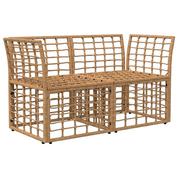 Grote foto vidaxl buiten loveseat 2 pcs natuurlijk en cr me wit poly rattan tuin en terras tuinmeubelen