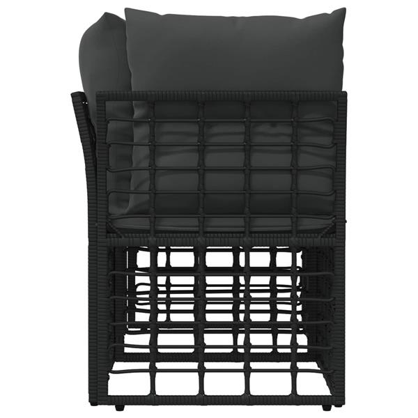 Grote foto vidaxl buiten loveseat 2 pcs zwart en donkergrijs poly rattan tuin en terras tuinmeubelen