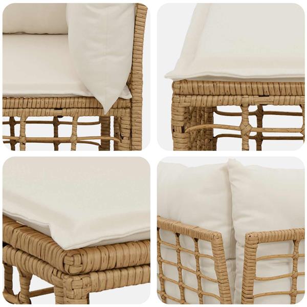 Grote foto vidaxl modulaire outdoor hoek sofa eenheid naturel 62 x 62 x 70 cm tuin en terras tuinmeubelen