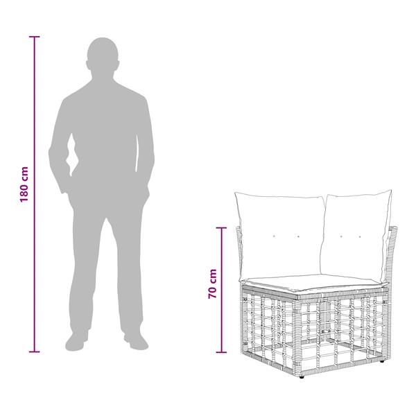 Grote foto vidaxl modulaire outdoor hoek sofa eenheid naturel 62 x 62 x 70 cm tuin en terras tuinmeubelen