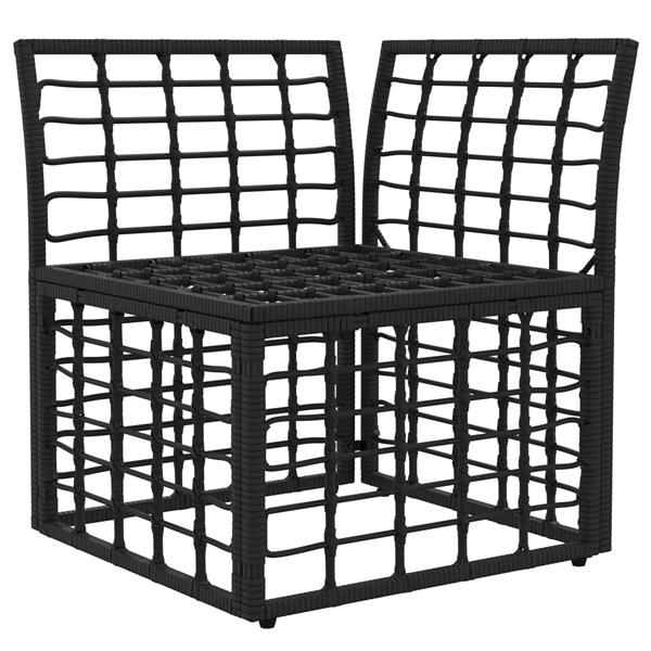 Grote foto vidaxl modulaire outdoor hoek sofa eenheid zwart 62 x 62 x 70 cm tuin en terras tuinmeubelen