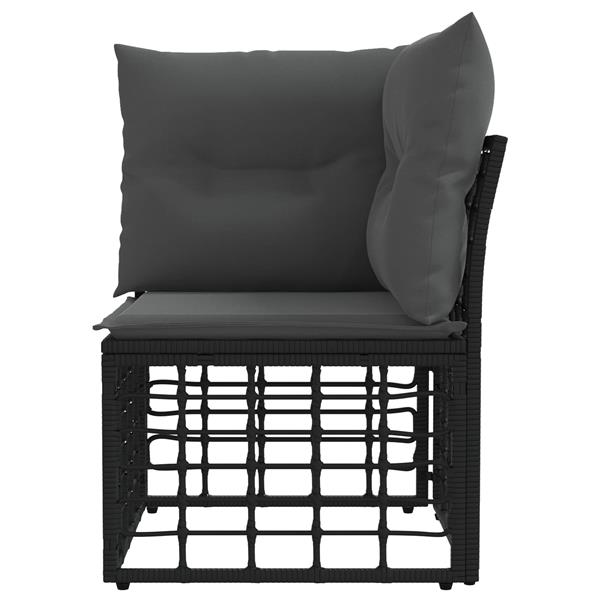 Grote foto vidaxl modulaire outdoor hoek sofa eenheid zwart 62 x 62 x 70 cm tuin en terras tuinmeubelen