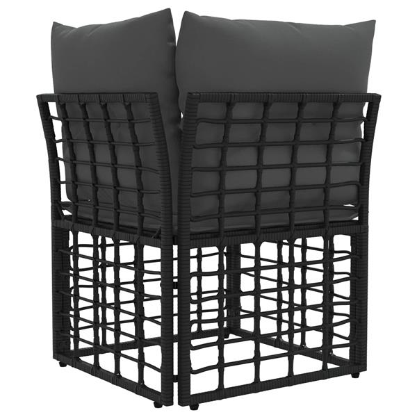 Grote foto vidaxl modulaire outdoor hoek sofa eenheid zwart 62 x 62 x 70 cm tuin en terras tuinmeubelen