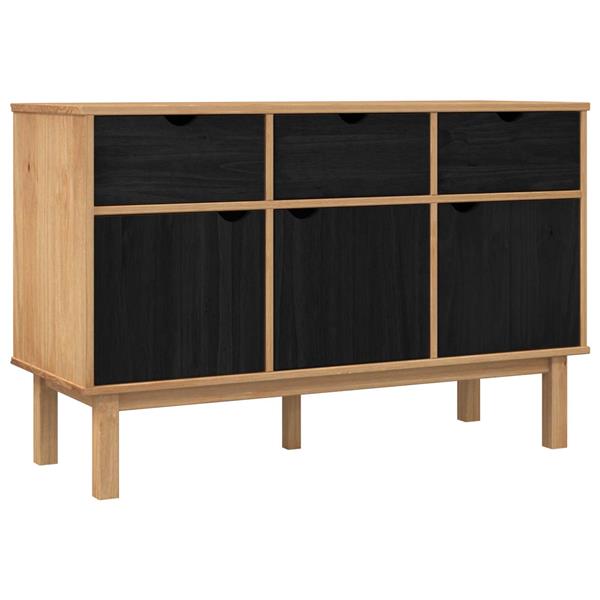Grote foto vidaxl dressoir otta bruin en zwart 114 x 43 x 73 5 cm huis en inrichting overige