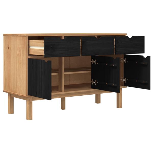 Grote foto vidaxl dressoir otta bruin en zwart 114 x 43 x 73 5 cm huis en inrichting overige