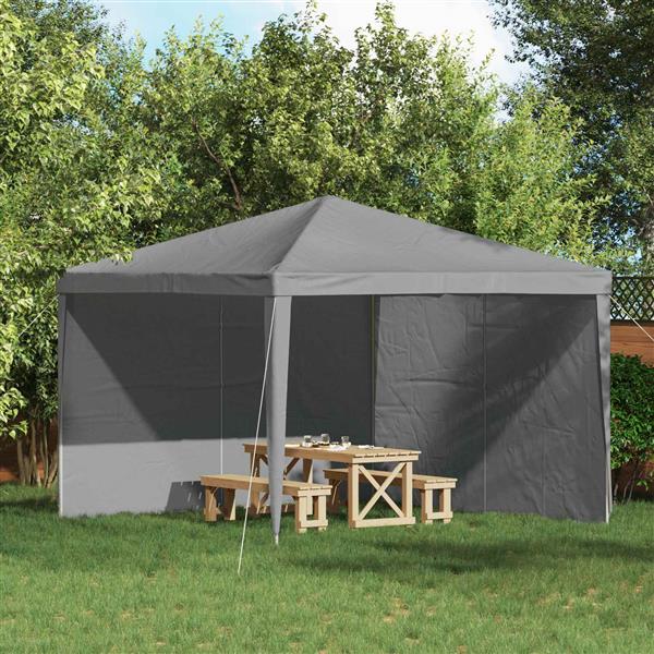 Grote foto vidaxl party tent zijwand 2 pcs lichtgrijs 400 x 195 cm pe en staal tuin en terras overige tuin en terras