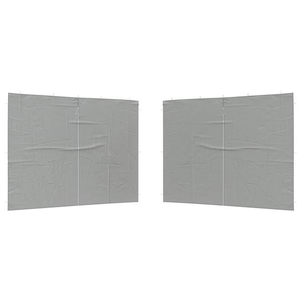 Grote foto vidaxl party tent zijwand 2 pcs lichtgrijs 400 x 195 cm pe en staal tuin en terras overige tuin en terras