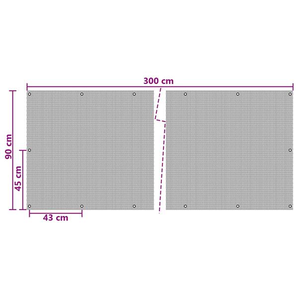 Grote foto vidaxl balkon scherm met oogjes antracietkleurig tuin en terras hekken en schuttingen