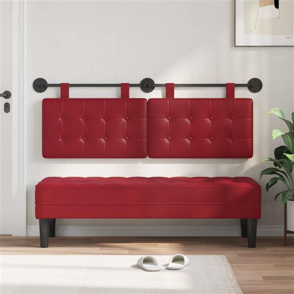 Grote foto vidaxl hangend hoofdbord nep leer antiek en kunst stoelen en banken