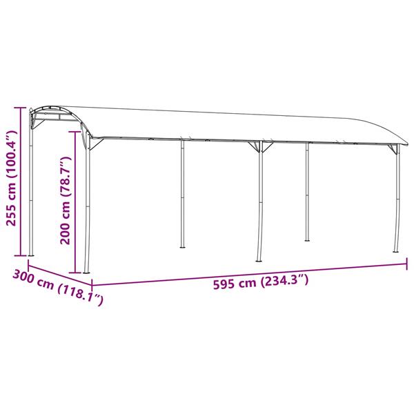 Grote foto vidaxl prieel 6 x 3 x 2 55 m groen stof en aluminium 180 tuin en terras overige tuin en terras