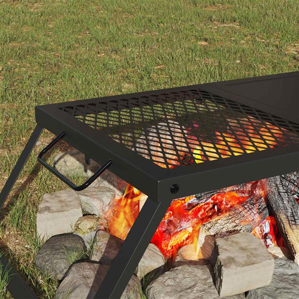 Grote foto vidaxl opvouwbare camping grill zwart 31 5 x 26 5 x 4 cm tuin en terras buitenkeukens