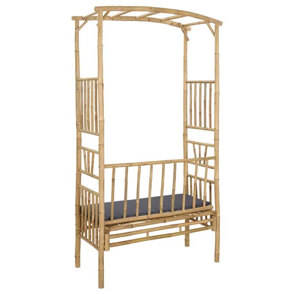 Grote foto vidaxl tuinboog met bank naturel 115 x 50 x 205 cm bamboe tuin en terras overige tuin en terras
