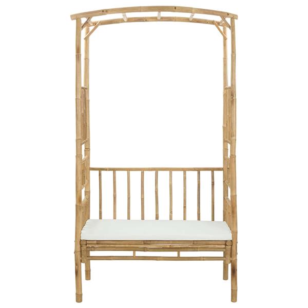 Grote foto vidaxl tuinboog met bank naturel 115 x 50 x 205 cm bamboe tuin en terras overige tuin en terras