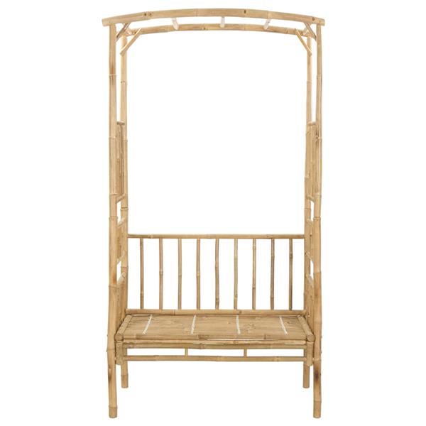 Grote foto vidaxl tuinboog met bank naturel 115 x 50 x 205 cm bamboe tuin en terras overige tuin en terras
