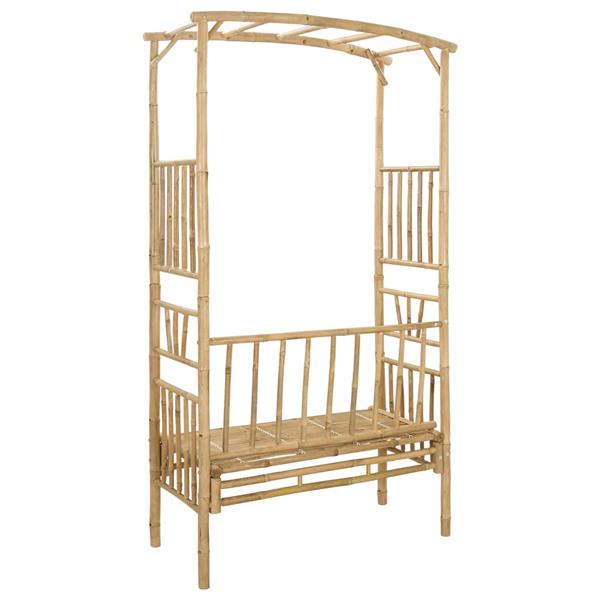 Grote foto vidaxl tuinboog met bank naturel 115 x 50 x 205 cm bamboe tuin en terras overige tuin en terras