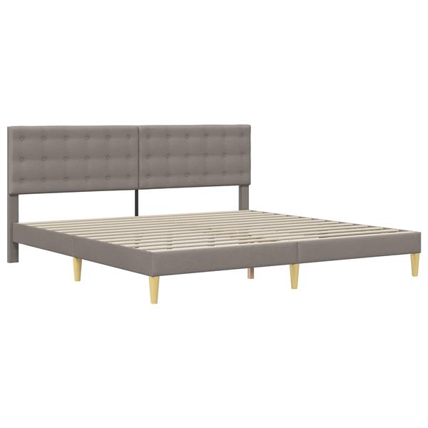 Grote foto vidaxl bedframe met hoofdeinde taupe 180 x 200 cm stof antiek en kunst stoelen en banken