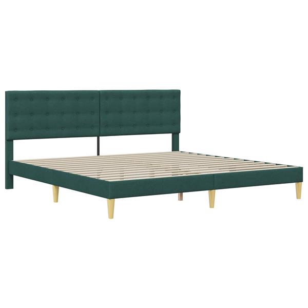 Grote foto vidaxl bedframe met hoofdeinde donkergroen 180 x 200 cm stof antiek en kunst stoelen en banken