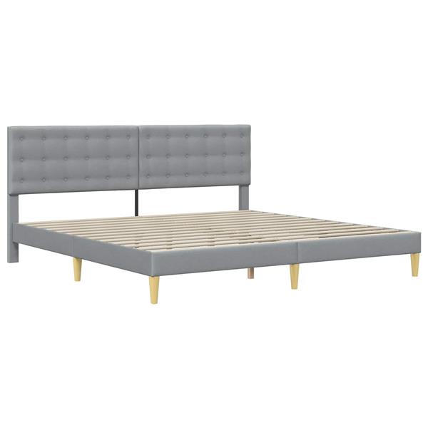 Grote foto vidaxl bedframe met hoofdeinde lichtgrijs 180 x 200 cm stof antiek en kunst stoelen en banken