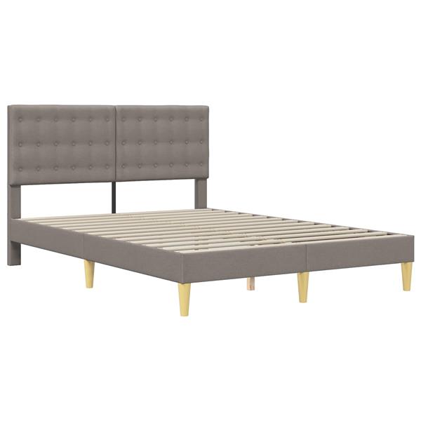 Grote foto vidaxl bedframe met hoofdeinde taupe 160 x 200 cm stof antiek en kunst stoelen en banken