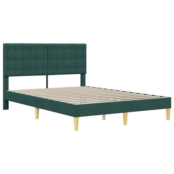 Grote foto vidaxl bedframe met hoofdeinde donkergroen 160 x 200 cm stof antiek en kunst stoelen en banken