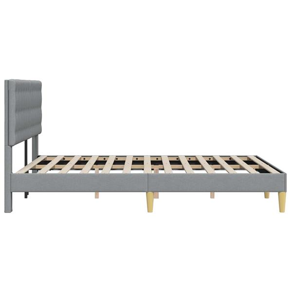 Grote foto vidaxl bedframe met hoofdeinde lichtgrijs 120 x 200 cm stof antiek en kunst stoelen en banken