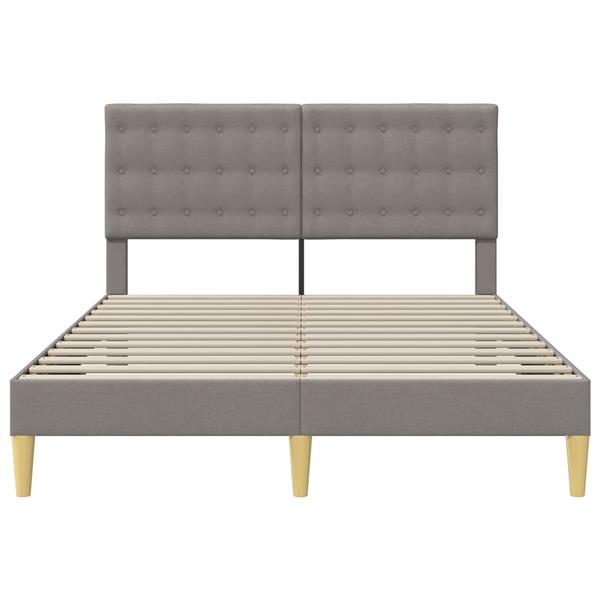Grote foto vidaxl bedframe met hoofdeinde taupe 120 x 190 cm stof antiek en kunst stoelen en banken