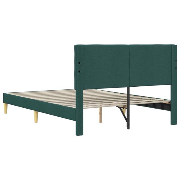Grote foto vidaxl bedframe met hoofdeinde donkergroen 120 x 190 cm stof antiek en kunst stoelen en banken