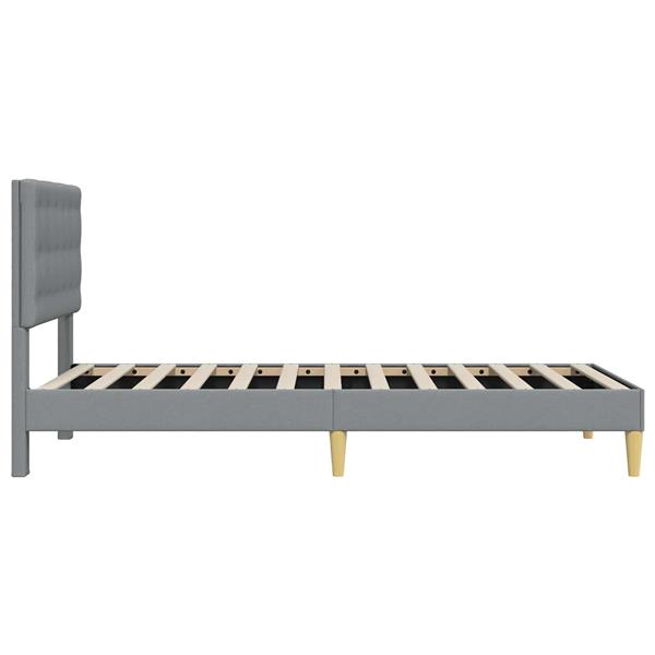 Grote foto vidaxl bedframe met hoofdeinde lichtgrijs 90 x 200 cm stof antiek en kunst stoelen en banken