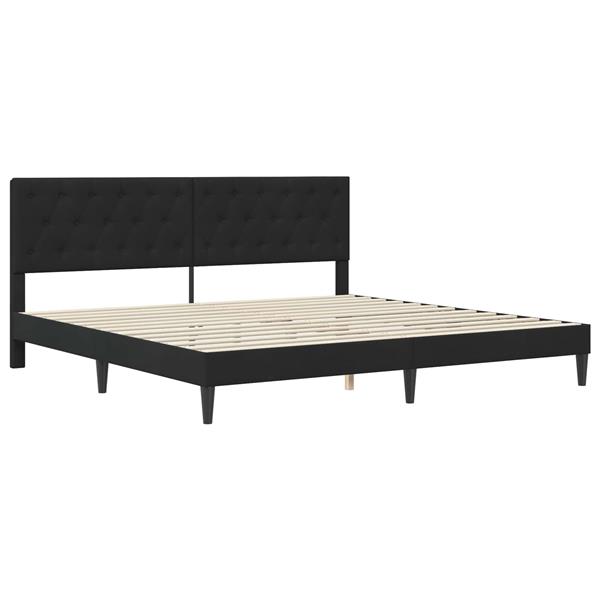 Grote foto vidaxl bedframe met hoofdeinde zwart 200 x 200 cm fluweel antiek en kunst stoelen en banken