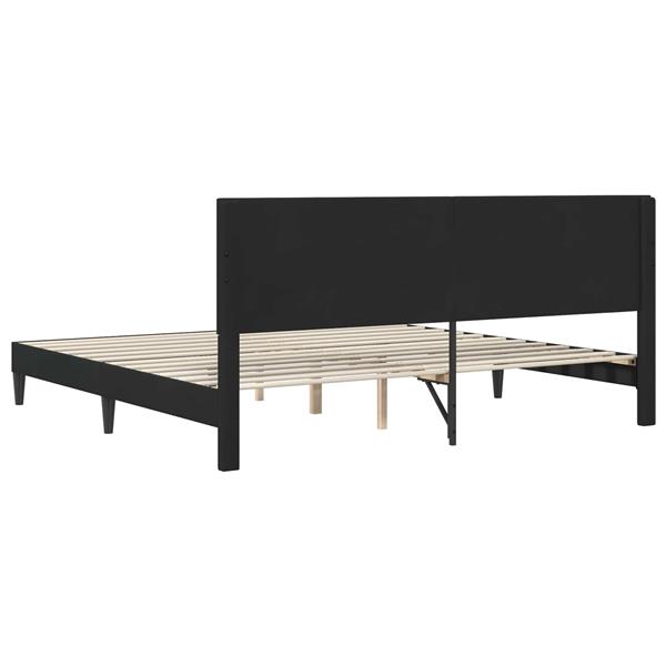 Grote foto vidaxl bedframe met hoofdeinde zwart 180 x 200 cm fluweel antiek en kunst stoelen en banken