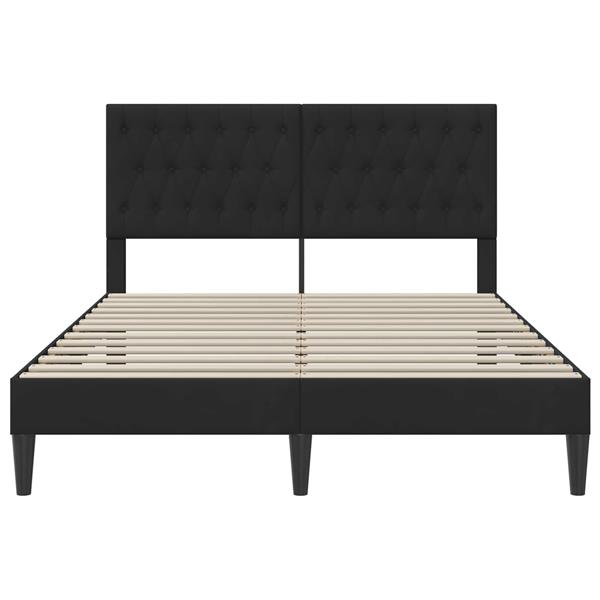 Grote foto vidaxl bedframe met hoofdeinde zwart 120 x 190 cm fluweel antiek en kunst stoelen en banken