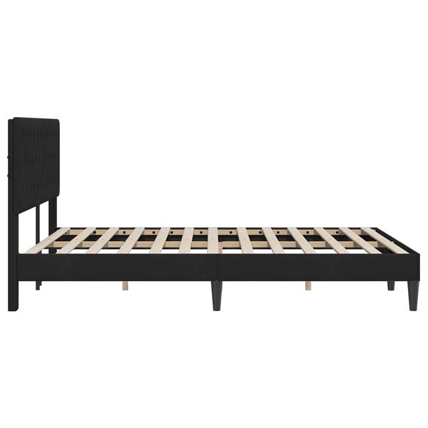 Grote foto vidaxl bedframe met hoofdeinde zwart 120 x 190 cm fluweel antiek en kunst stoelen en banken