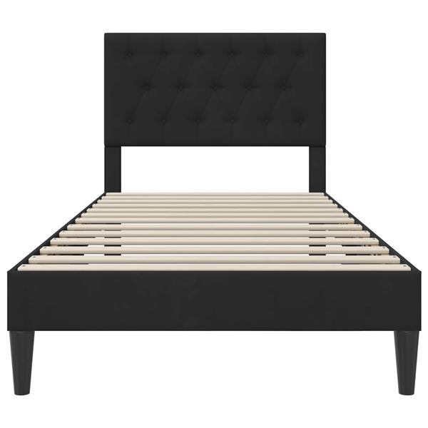 Grote foto vidaxl bedframe met hoofdeinde zwart 80 x 200 cm fluweel antiek en kunst stoelen en banken