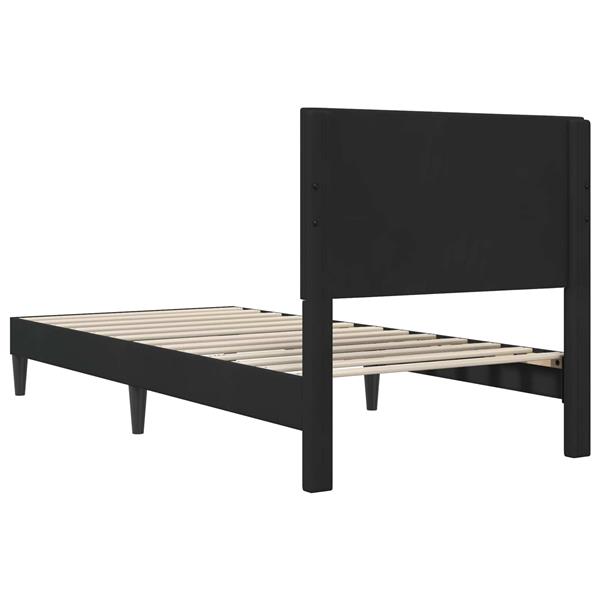 Grote foto vidaxl bedframe met hoofdeinde zwart 80 x 200 cm fluweel antiek en kunst stoelen en banken