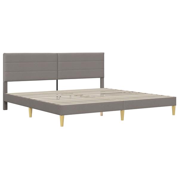 Grote foto vidaxl bedframe met hoofdeinde taupe 200 x 200 cm stof antiek en kunst stoelen en banken