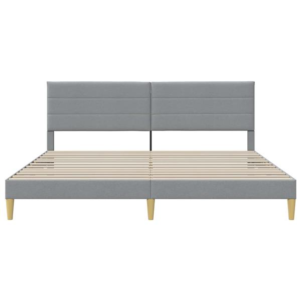 Grote foto vidaxl bedframe met hoofdeinde lichtgrijs 180 x 200 cm stof antiek en kunst stoelen en banken