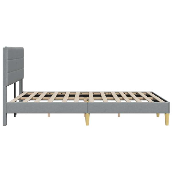 Grote foto vidaxl bedframe met hoofdeinde lichtgrijs 120 x 190 cm stof antiek en kunst stoelen en banken