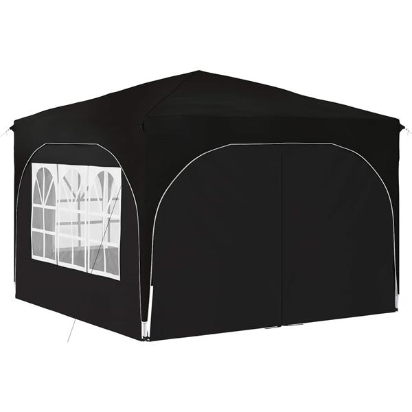 Grote foto vidaxl pop up feesttent 290 x 290 x 245 cm zwart tuin en terras overige tuin en terras