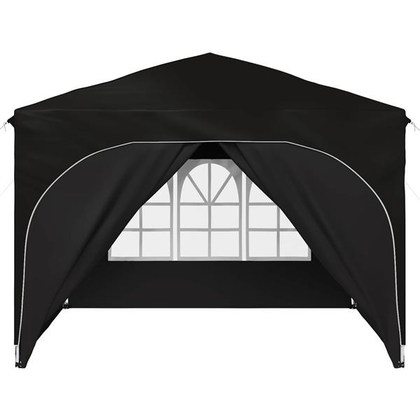 Grote foto vidaxl pop up feesttent 290 x 290 x 245 cm zwart tuin en terras overige tuin en terras